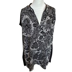 Worthington chic flowy faux lace design blouse 3X